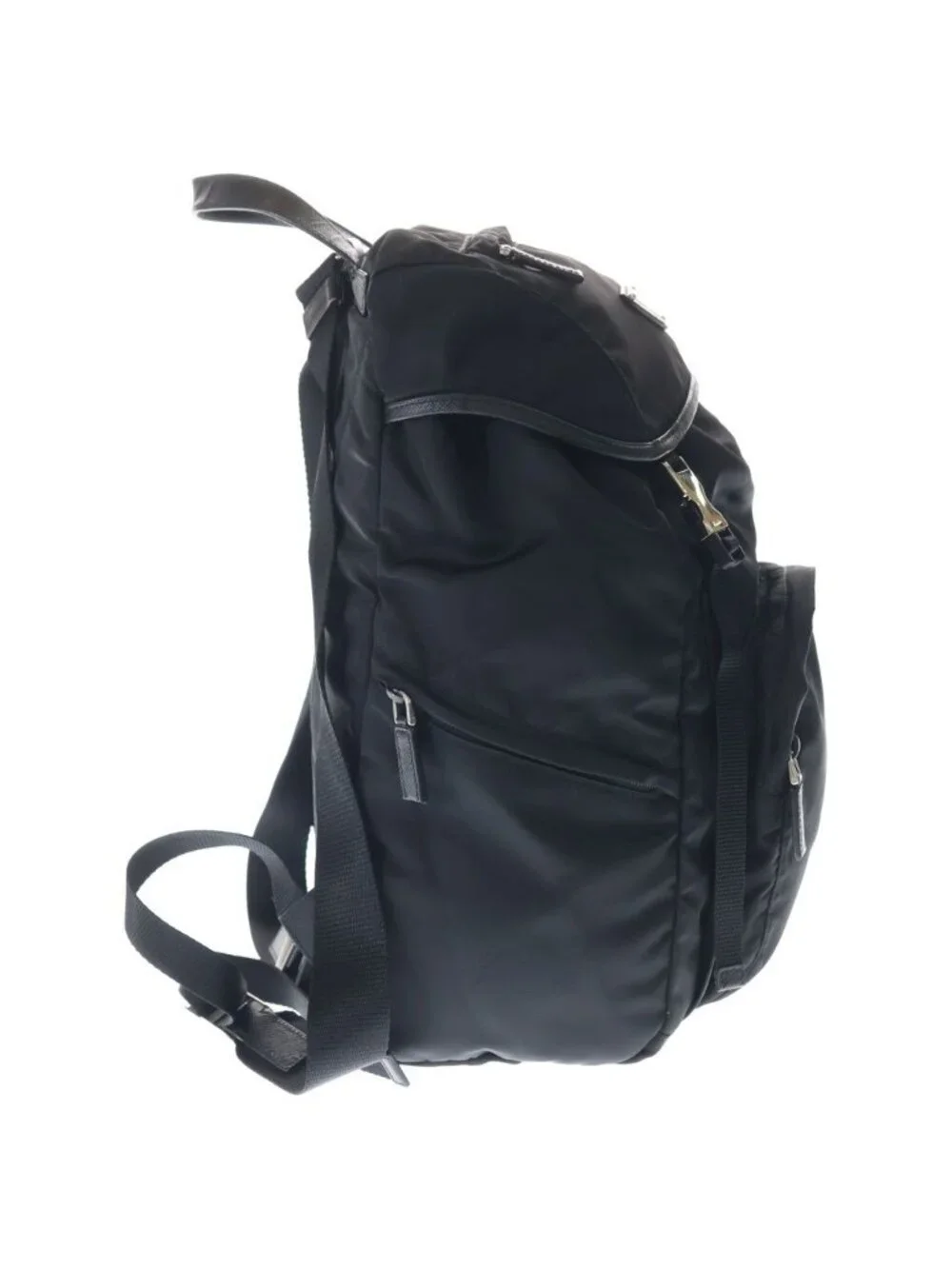 Prada Re-Nylon Backpack Black Nylon Silver